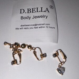 Gold and Silver Heart Drop Body Jewelry